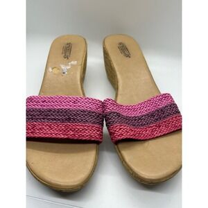 Seychelles Slide On Sandals Pink Red Slides Size Made in Italy Size 9-10